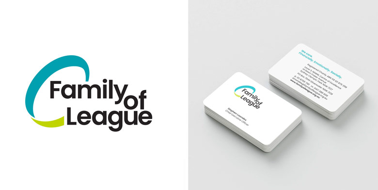 Family of League Rebrand – Logo and Business Card